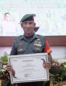 Sertu Pahruji, Prajurit Kodim 1001/HSU-BLG Terima Penghargaan Babinsa Inspiratif dari Kementerian Pertanian