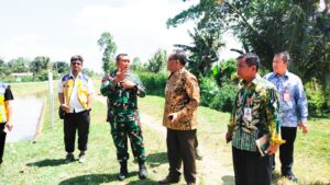 Dorong Swasembada Pangan Daerah, TNI-Pemkab HSU Tinjau Irigasi Polder Alabio