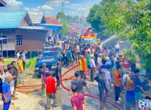 Kebakaran Hebat di Palimbangan Sari HSU, 3 Rumah Jadi Arang