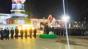 Jelang Proklamasi Kemerdekaan RI Ke-80, Upacara Taptu-Pawai Obor Berlangsung Meriah di Tugu Bundaran Salawat Amuntai