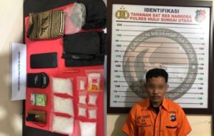 Polisi Bongkar Peredaran Sabu Ratusan Gram di HSU, Pemuda 23 Tahun Ditangkap Saat Antar Barang
