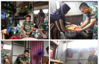 Hangatnya Ramadan 1437 Hijriah di Hambuku Hulu, Satgas TMMD ke-127 Kodim 1001/HSU Turun ke Dapur Warga Siapkan Takjil