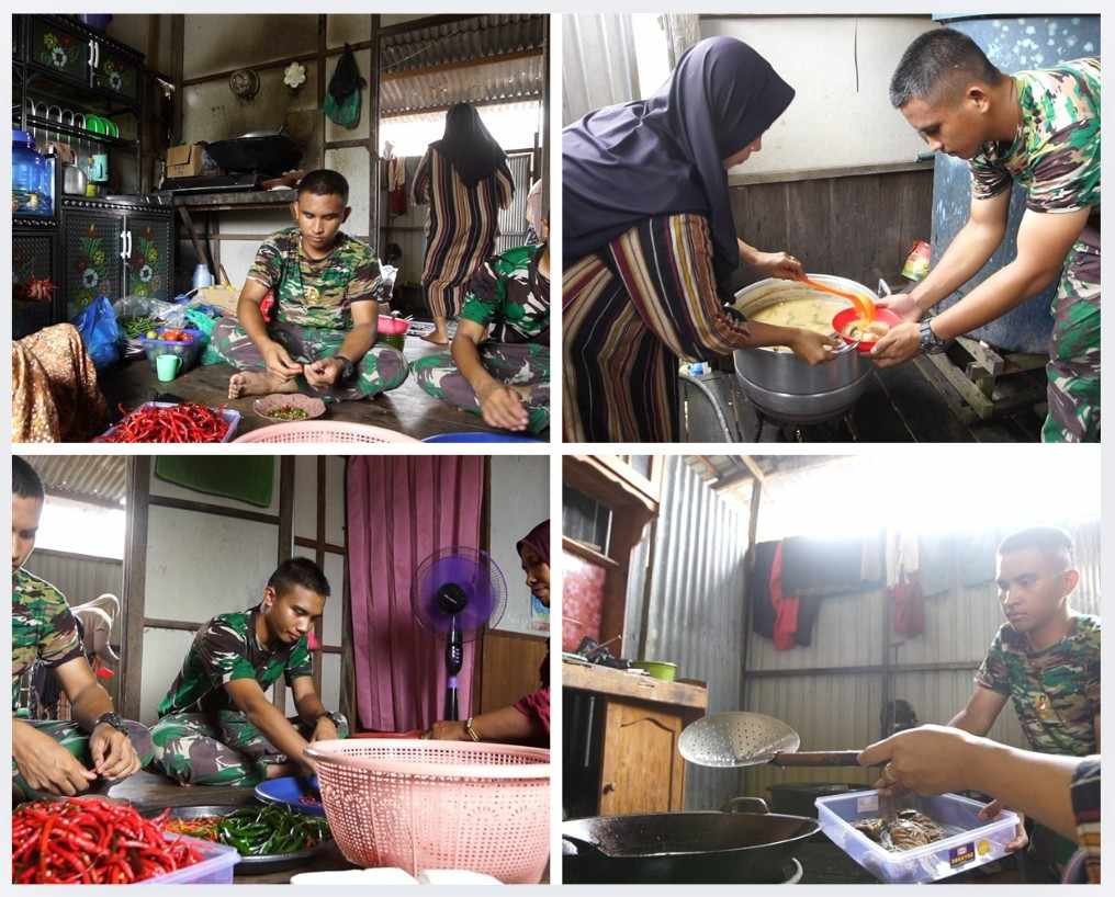 Hangatnya Ramadan 1437 Hijriah di Hambuku Hulu, Satgas TMMD ke-127 Kodim 1001/HSU Turun ke Dapur Warga Siapkan Takjil