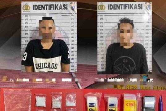 Satresnarkoba Polres Balangan Kejar Pengedar Sabu hingga ke HST, Dua Pria Diamankan dengan Barbuk 22,92 Gram Siap Edar