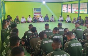 Rehab TPA Al Ikhlas Hambuku Hulu Tuntas, Satgas TMMD ke-127 Kodim 1001/HSU-BLG dan Warga Gelar Syukuran
