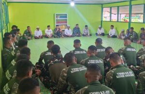 Rehab TPA Al Ikhlas Hambuku Hulu Tuntas, Satgas TMMD ke-127 Kodim 1001/HSU-BLG dan Warga Gelar Syukuran
